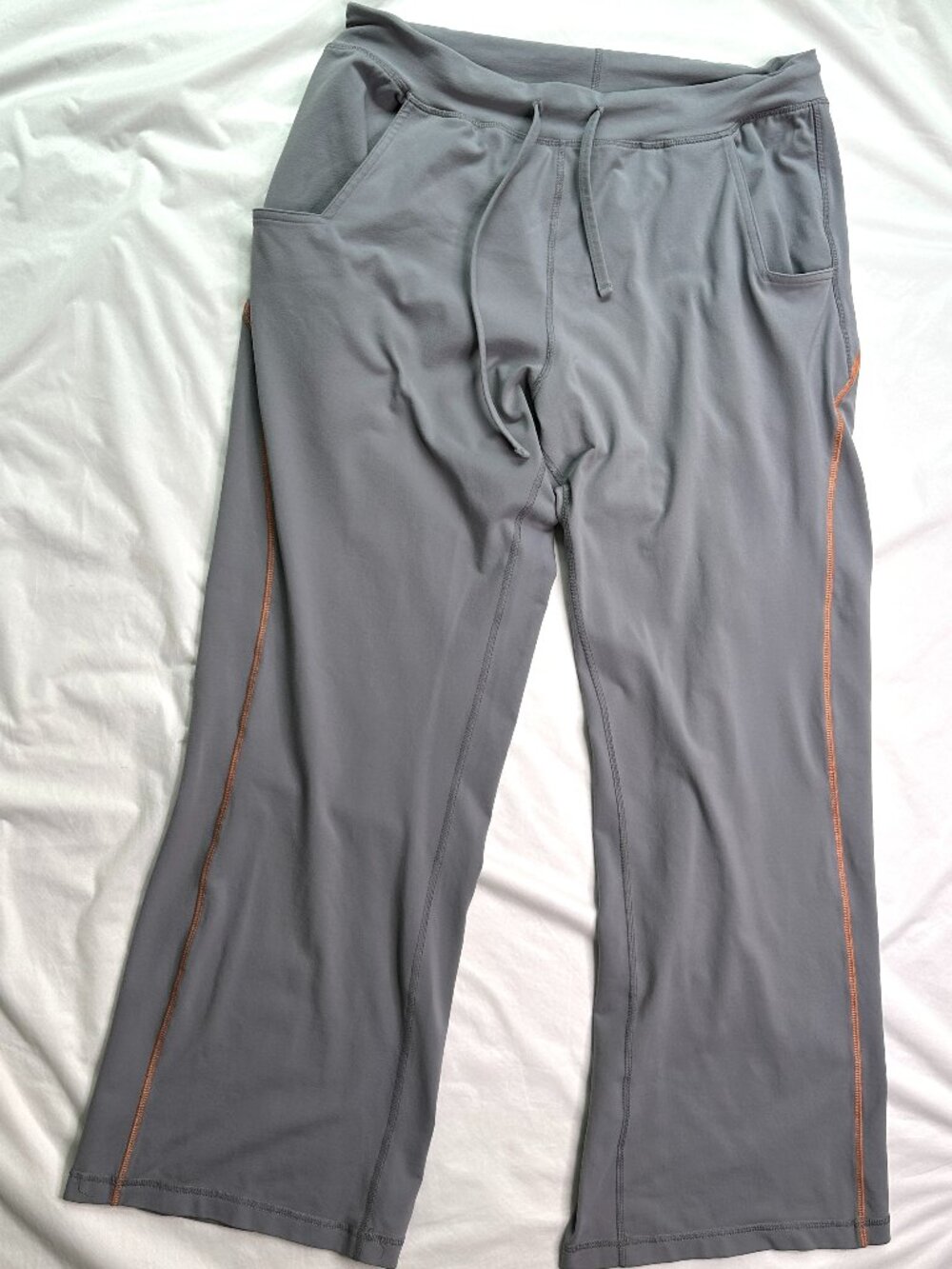 Lululemon Pants Womens M Gray Wide Leg Sweatpants Drawstring Pockets Yoga Gym